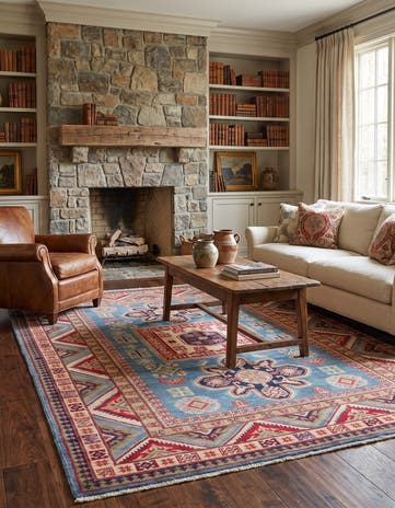 4' 11 x 6' 8 Hand Knotted Kazak Rug