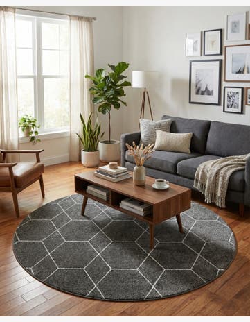 6' x 6' Trellis Frieze Round Rug