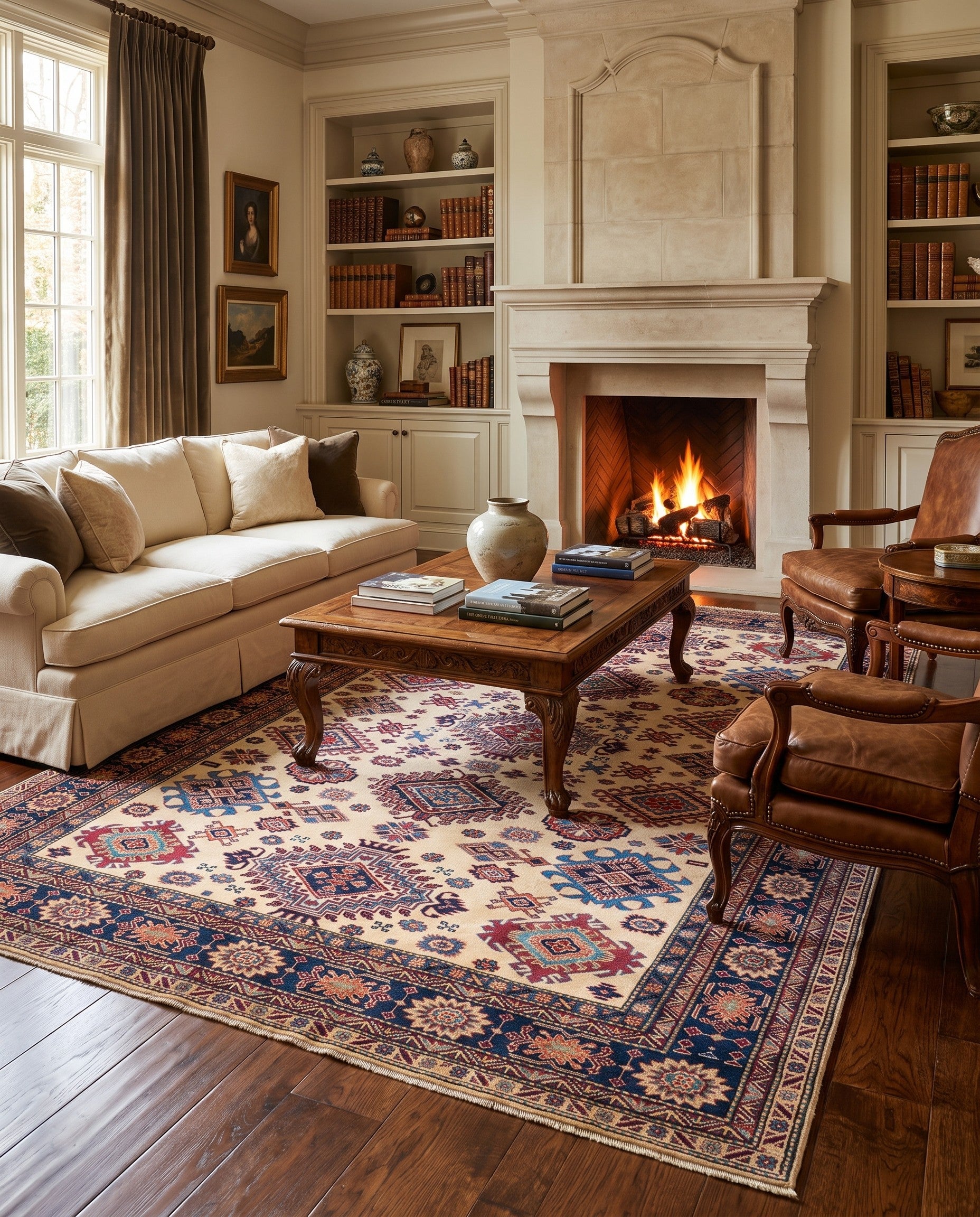 5' 11 x 8' 10 Hand Knotted Shirvan Rug