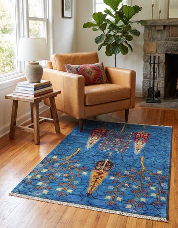 3' 3 x 4' 9 Hand Knotted Kazak Rug