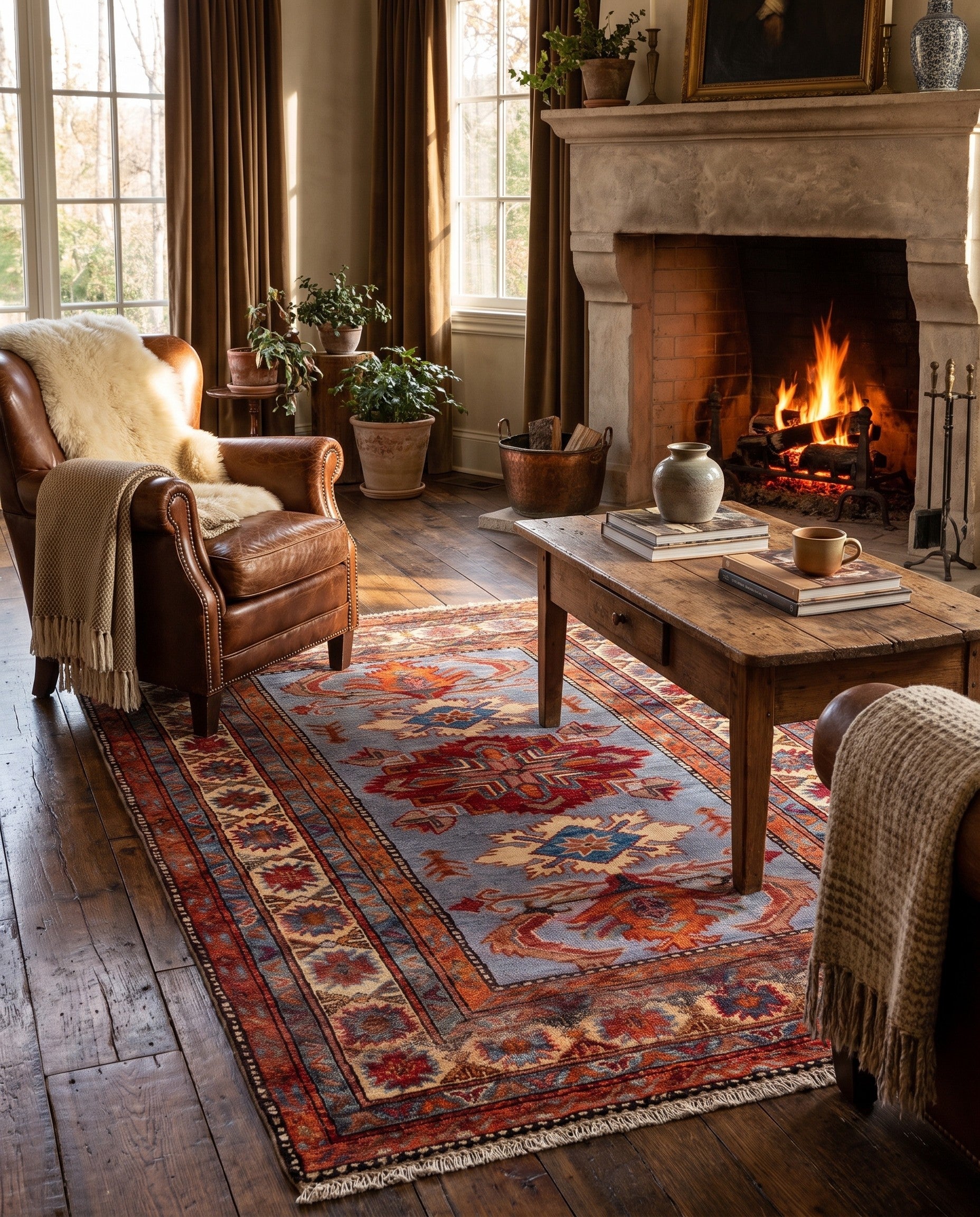 3' 5 x 5' Hand Knotted Kazak Rug