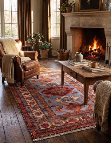 3' 5 x 5' Hand Knotted Kazak Rug