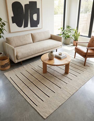 4' x 6' 1 Hand Woven Kilim Modern Wool Rug