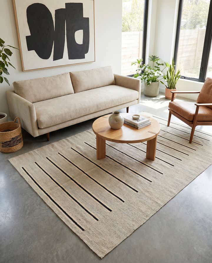 4' x 6' 1 Hand Woven Kilim Modern Wool Rug