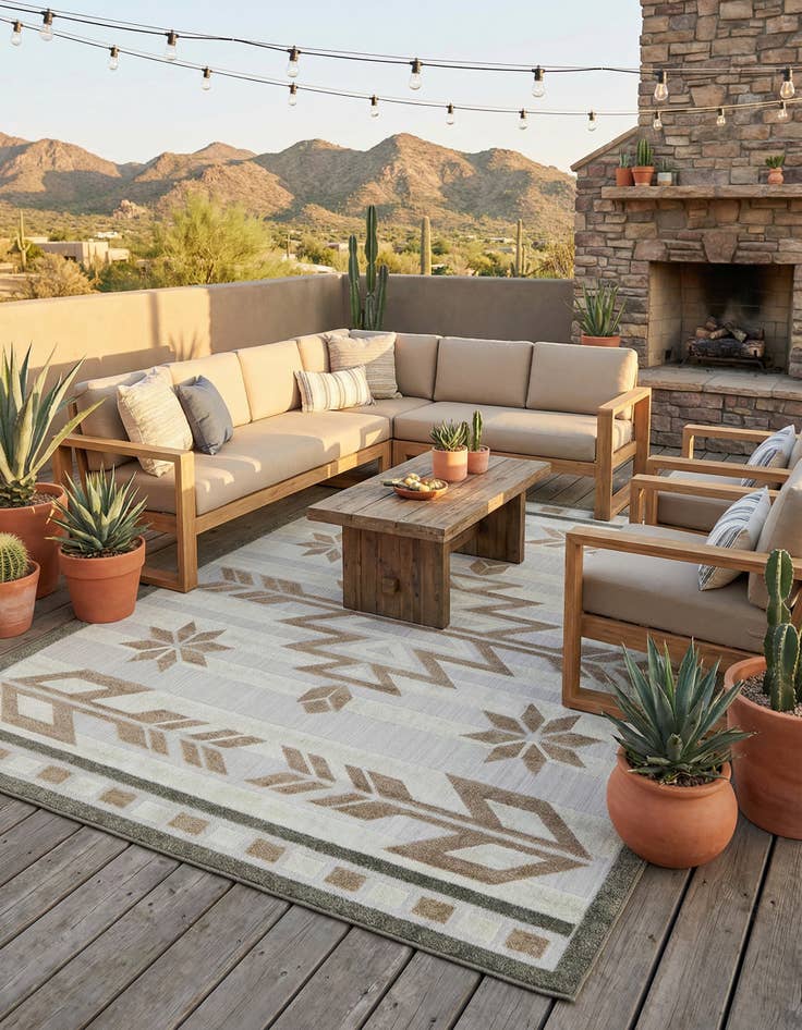 Detail image of 8' x 10' Washable Modern Indoor / Outdoor Rug