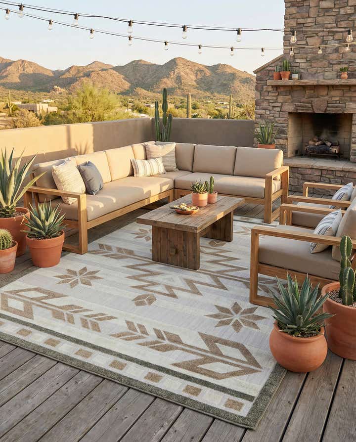 8' x 10' Easy-Clean Modern Indoor / Outdoor Rug