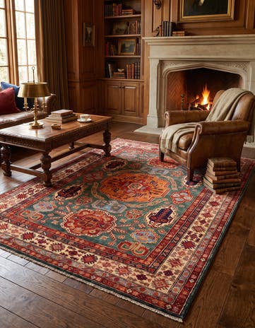 4' 11 x 6' 6 Hand Knotted Kazak Rug