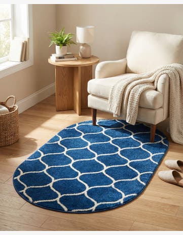 3' x 5' 3 Trellis Frieze Oval Rug