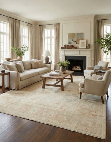 9' 1 x 12' 3 Hand Knotted Oushak Wool Rug