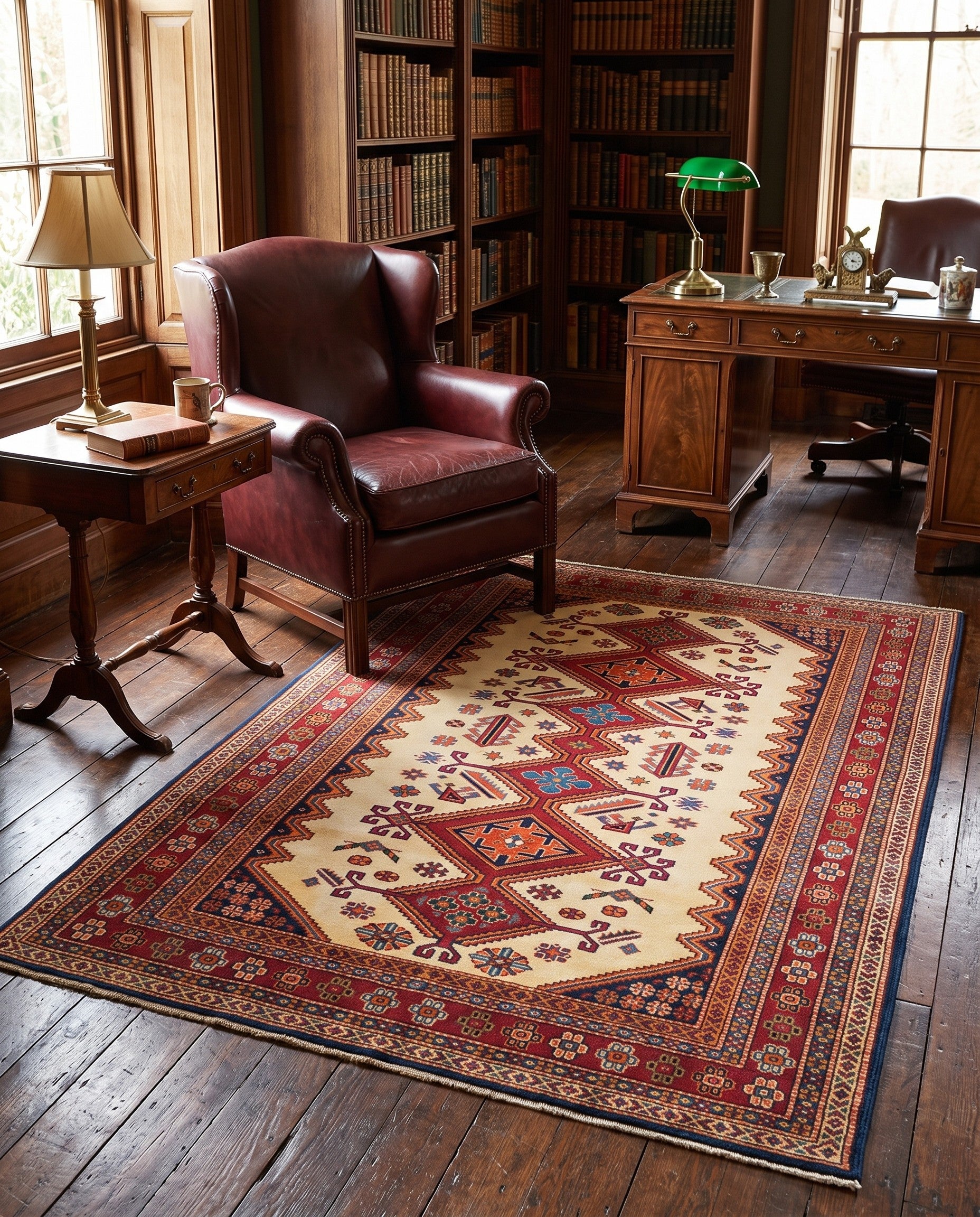 4' x 5' 9 Hand Knotted Shirvan Rug