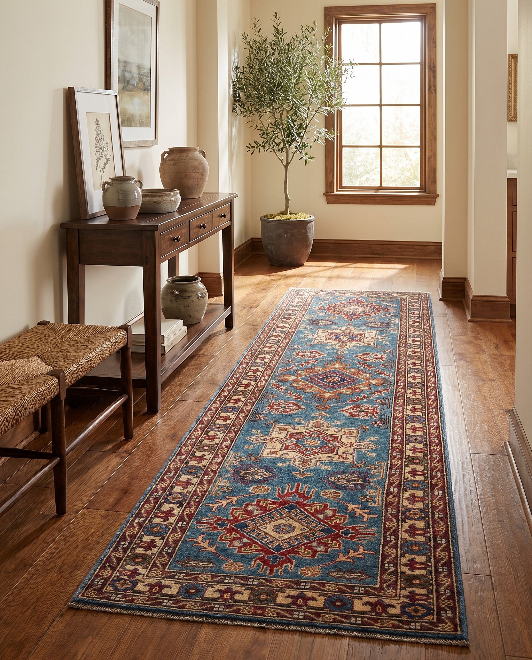 2' 10 x 10' Hand Knotted Kazak Runner Rug