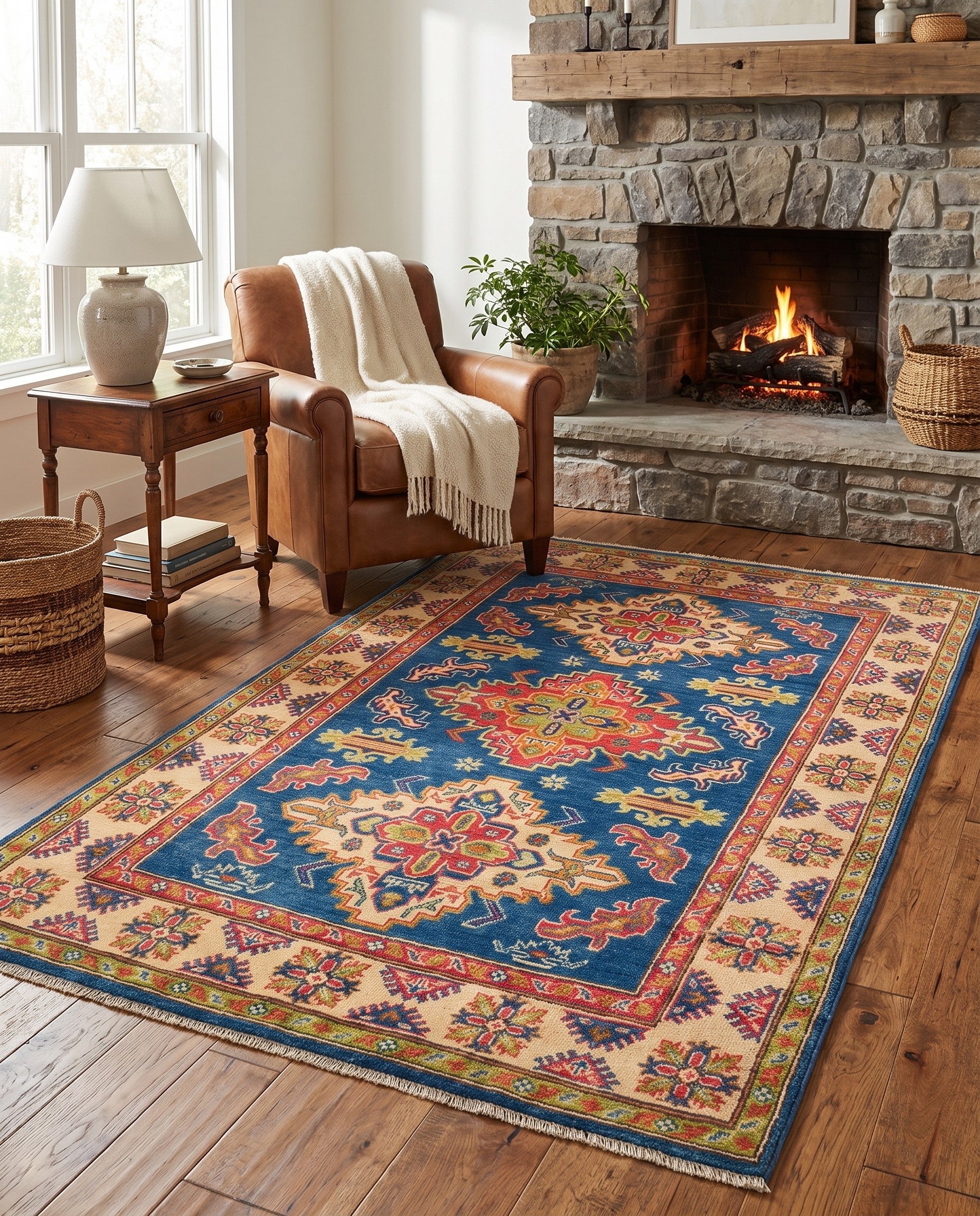 3' 10 x 6' Hand Knotted Kazak Rug
