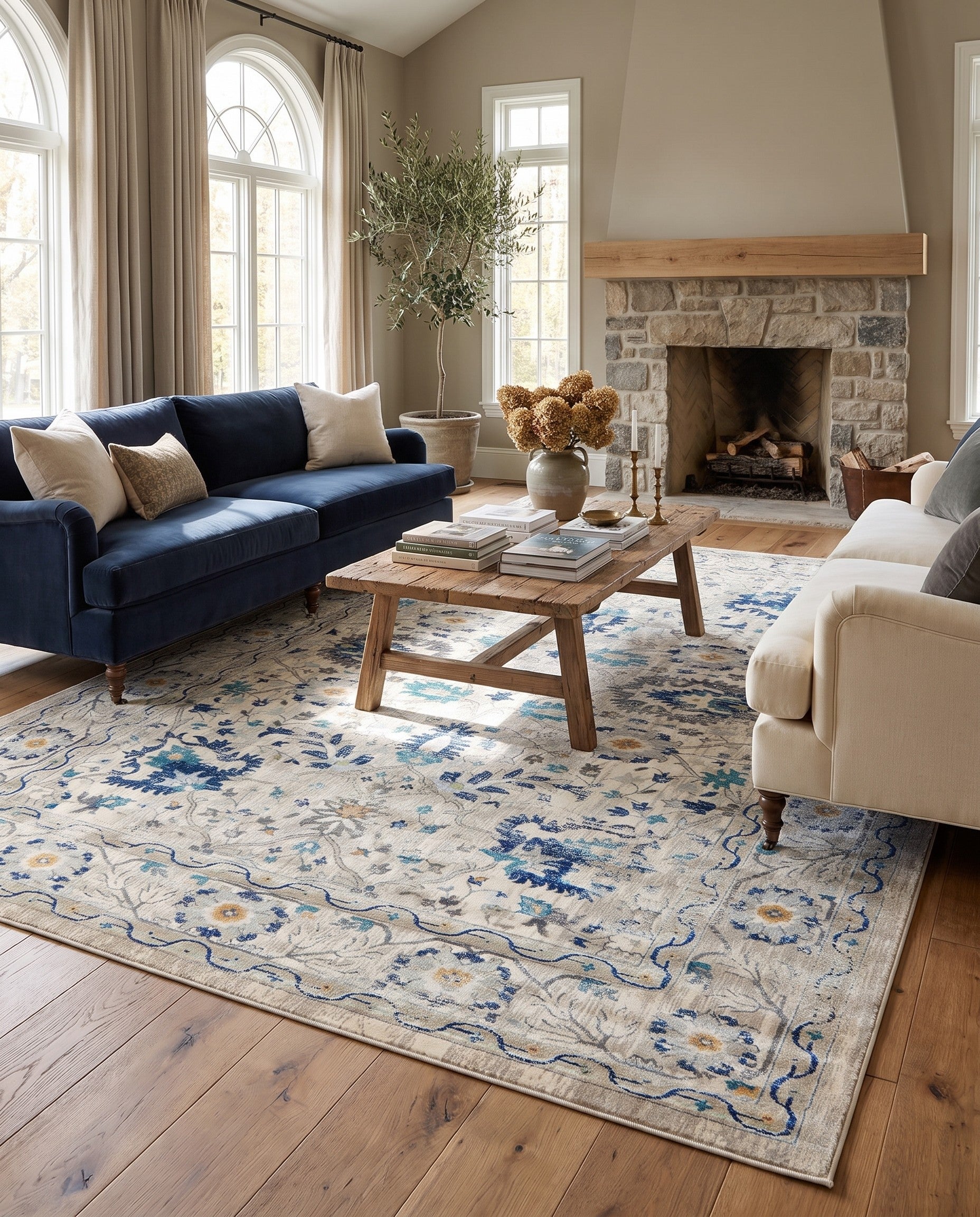 Beige Dahlia Rug