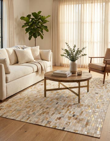 4' 11 x 7' 10 Cowhide Stocks Rug
