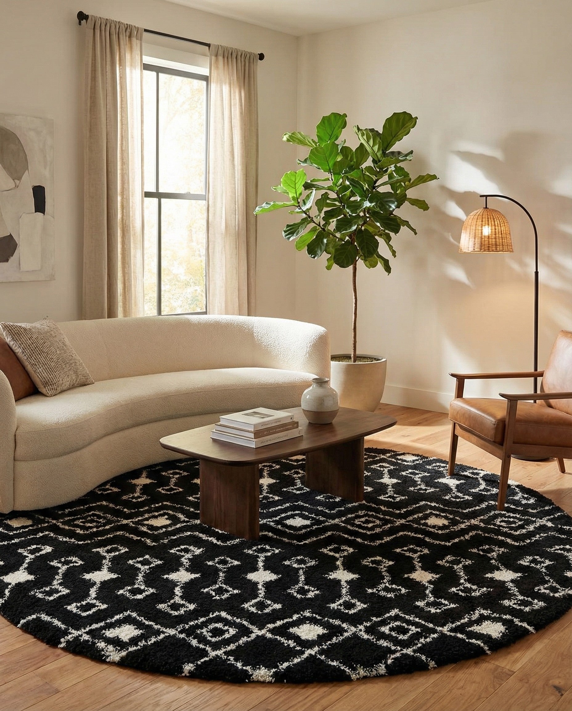 10' x 10' Moroccan Trellis Shag Round Rug