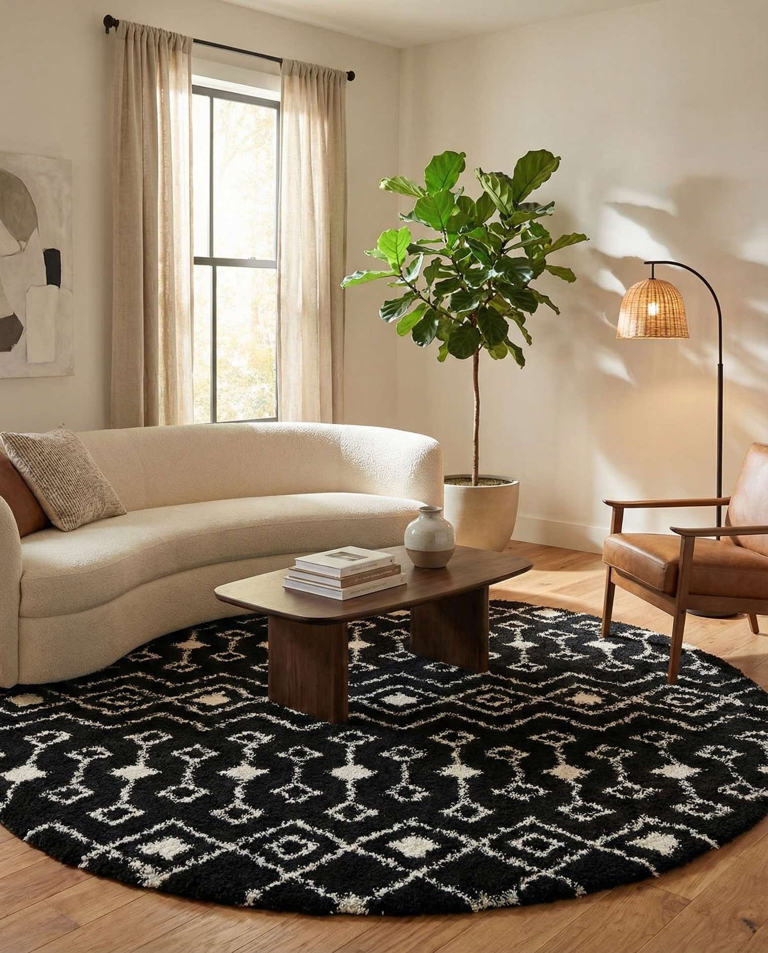 10' x 10' Moroccan Trellis Shag Round Rug
