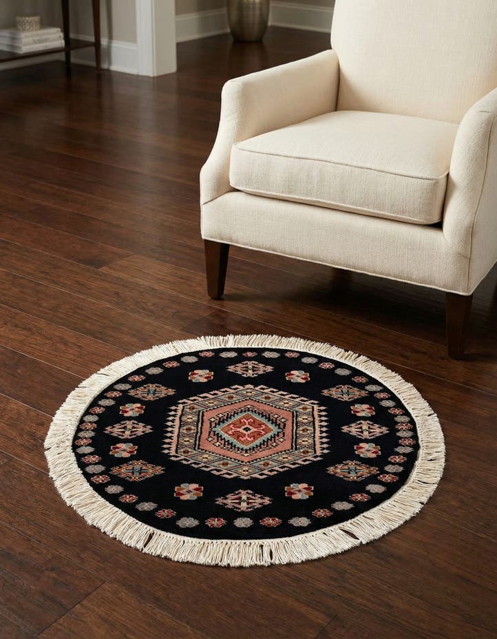 2' 1 x 2' 2 Hand Knotted Bokhara Oriental Wool R...