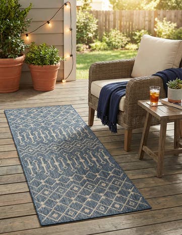 2' x 5' Easy-Clean Lattice Indoor / Outdoor Runner Rug