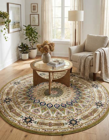 5' 3 x 5' 3 Nain Design Round Rug