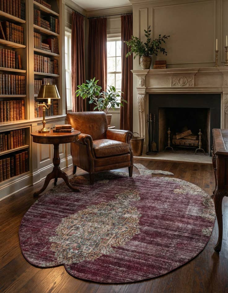 Detail image of 6' x 7' Hand Knotted Ultra Vintage Persian Wool Square Rug