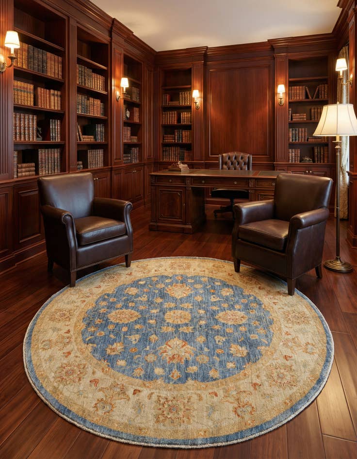 Detail image of 4' 10 x 4' 10 Kaizar Wool Round Rug