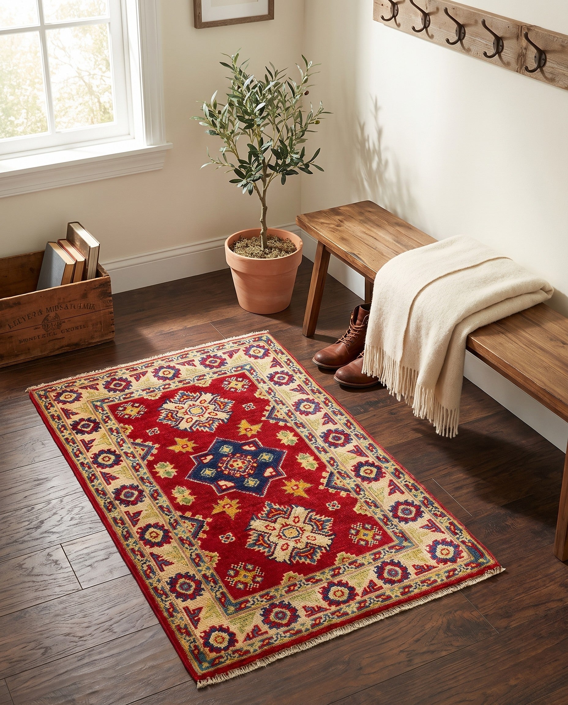 2' x 3' 1 Hand Knotted Kazak Rug