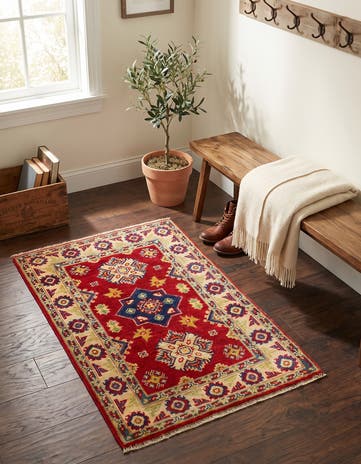 2' x 3' 1 Hand Knotted Kazak Rug