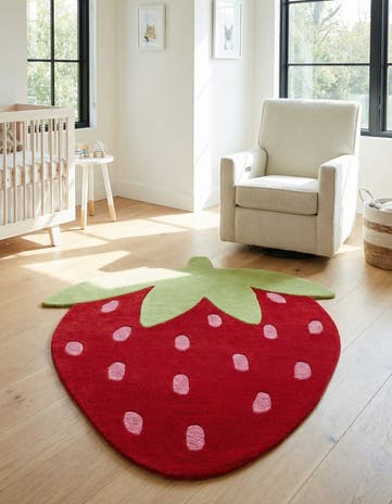 4' 6 x 5' 3 Happy Rugs Strawberry Wool Square