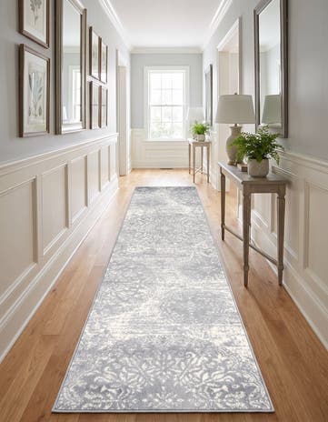 Light Blue and Ivory Monte Carlo Runner Rug