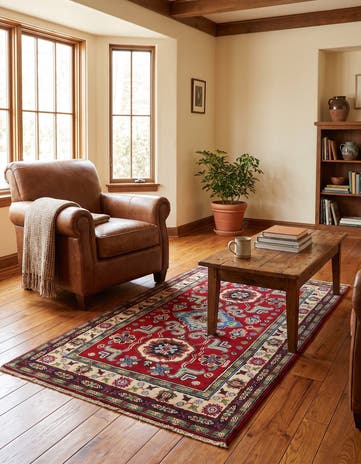 2' 7 x 4' 2 Hand Knotted Kazak Rug
