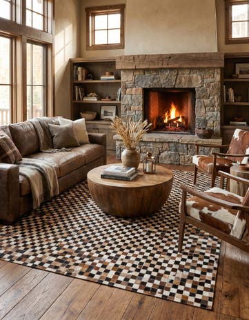 5' 3 x 7' 6 Cowhide Stocks Rug