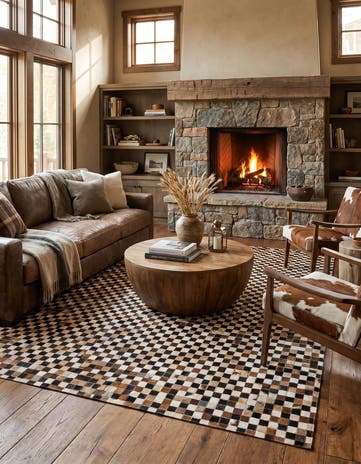 5' 3 x 7' 6 Cowhide Stocks Rug