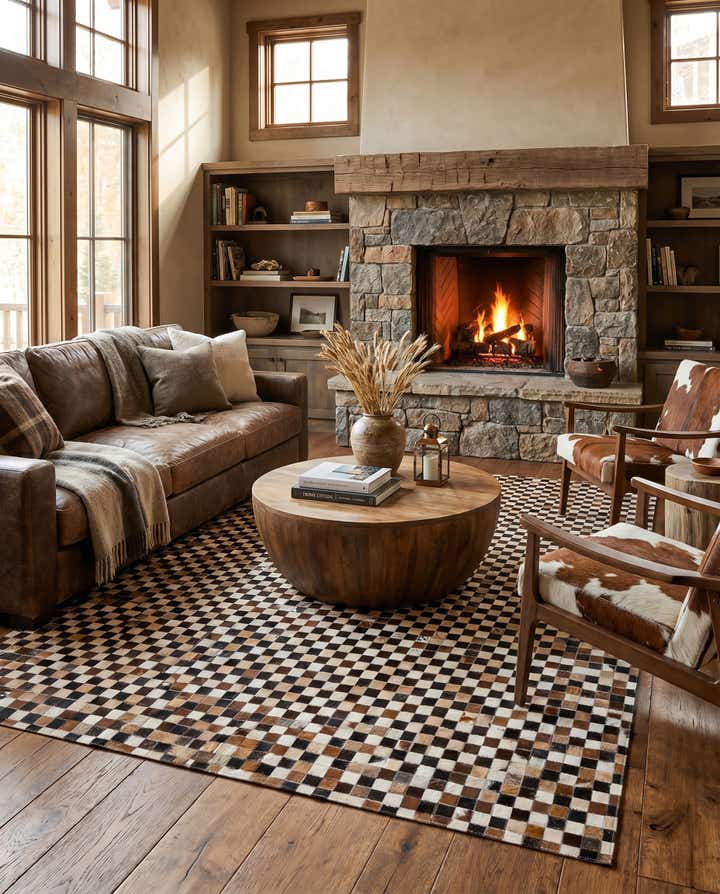 5' 3 x 7' 6 Cowhide Stocks Rug