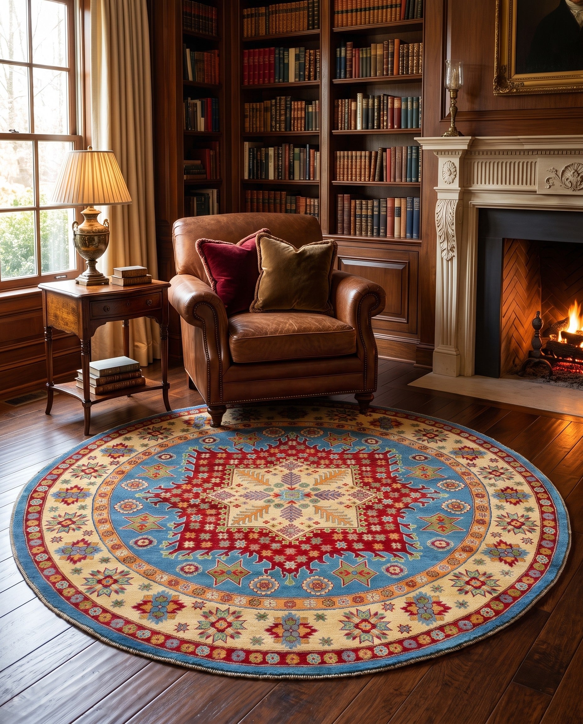 8' 3 x 8' 5 Hand Knotted Kazak Round Rug