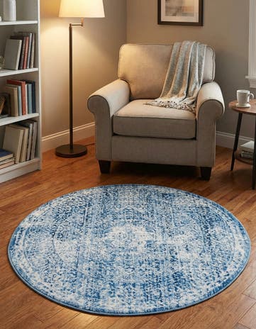 Blue Williamsburg Round Rug