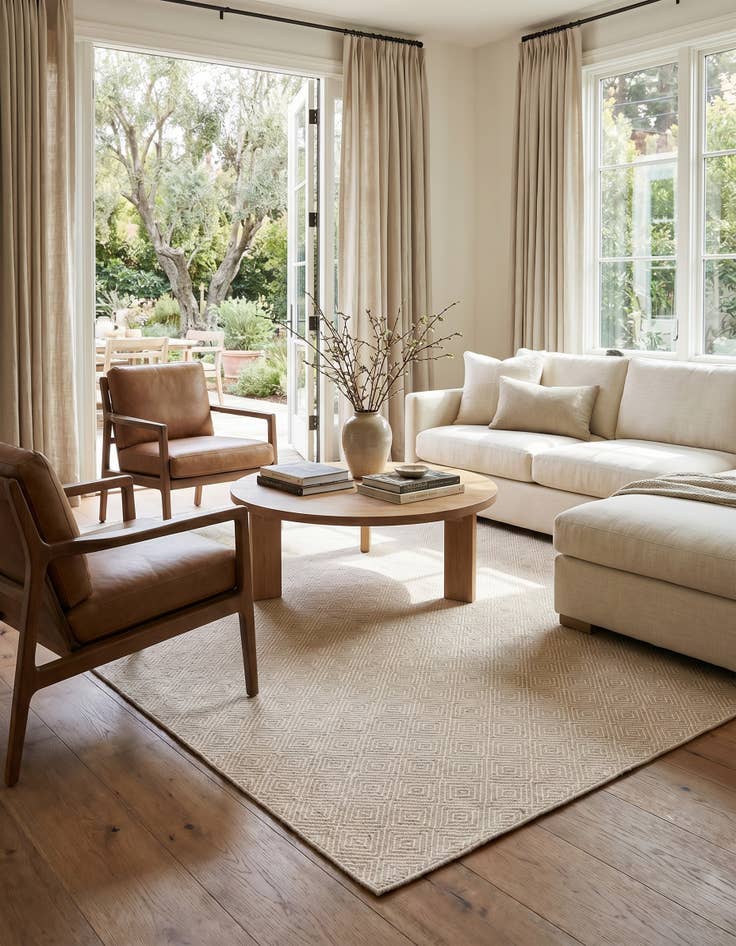 Detail image of 10' x 10' Hand Woven Geo Trellis Flatweave Square Rug