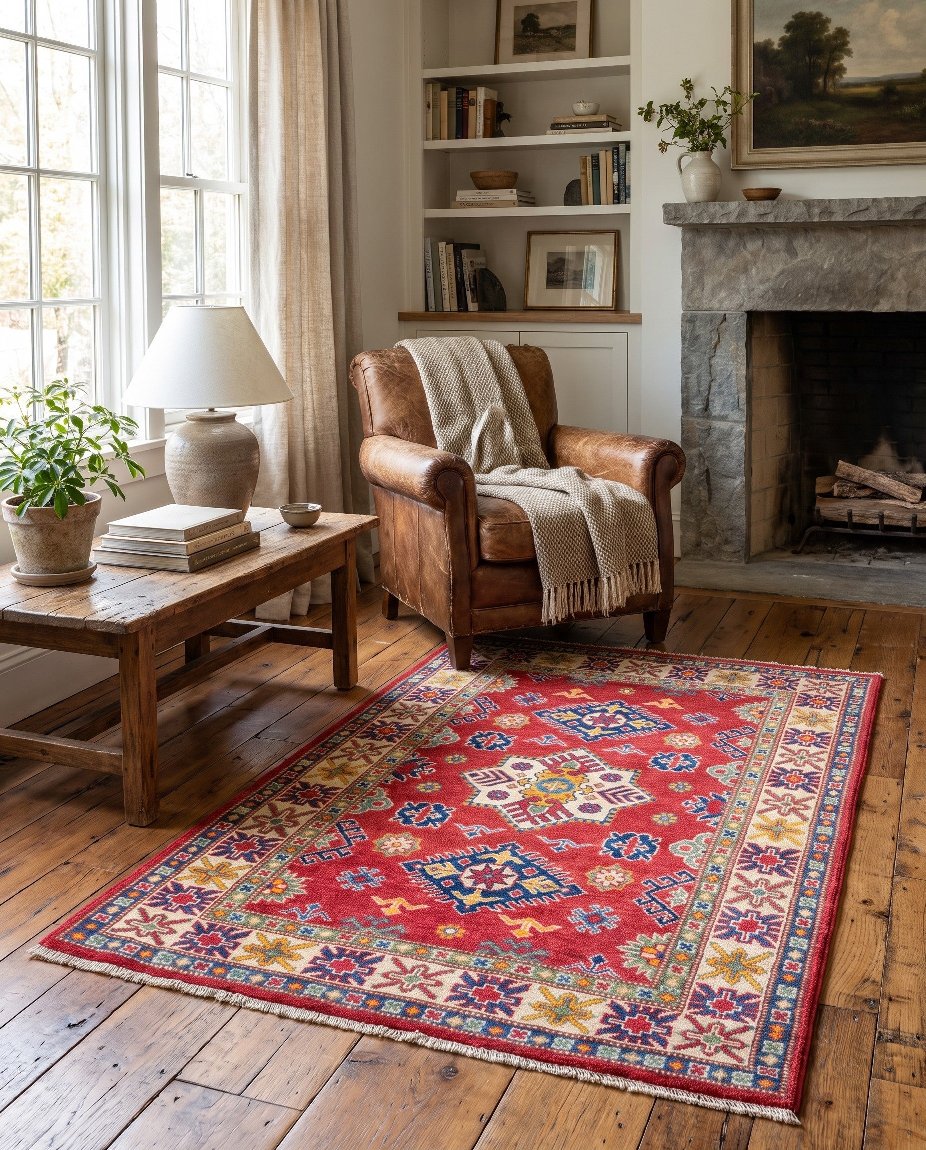 3' 3 x 5' Hand Knotted Kazak Rug