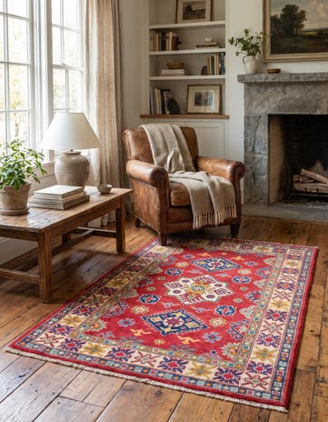 3' 3 x 5' Hand Knotted Kazak Rug