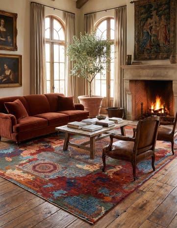10' 6 x 13' 9 Hand Knotted Mamluk Ziegler Rug
