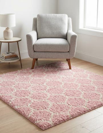 5' 3 x 5' 3 Lattice Shag Square Rug