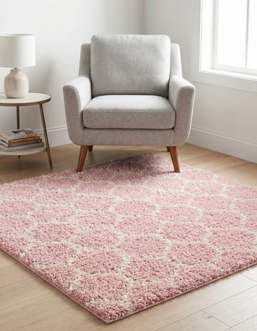 5' 3 x 5' 3 Lattice Shag Square Rug