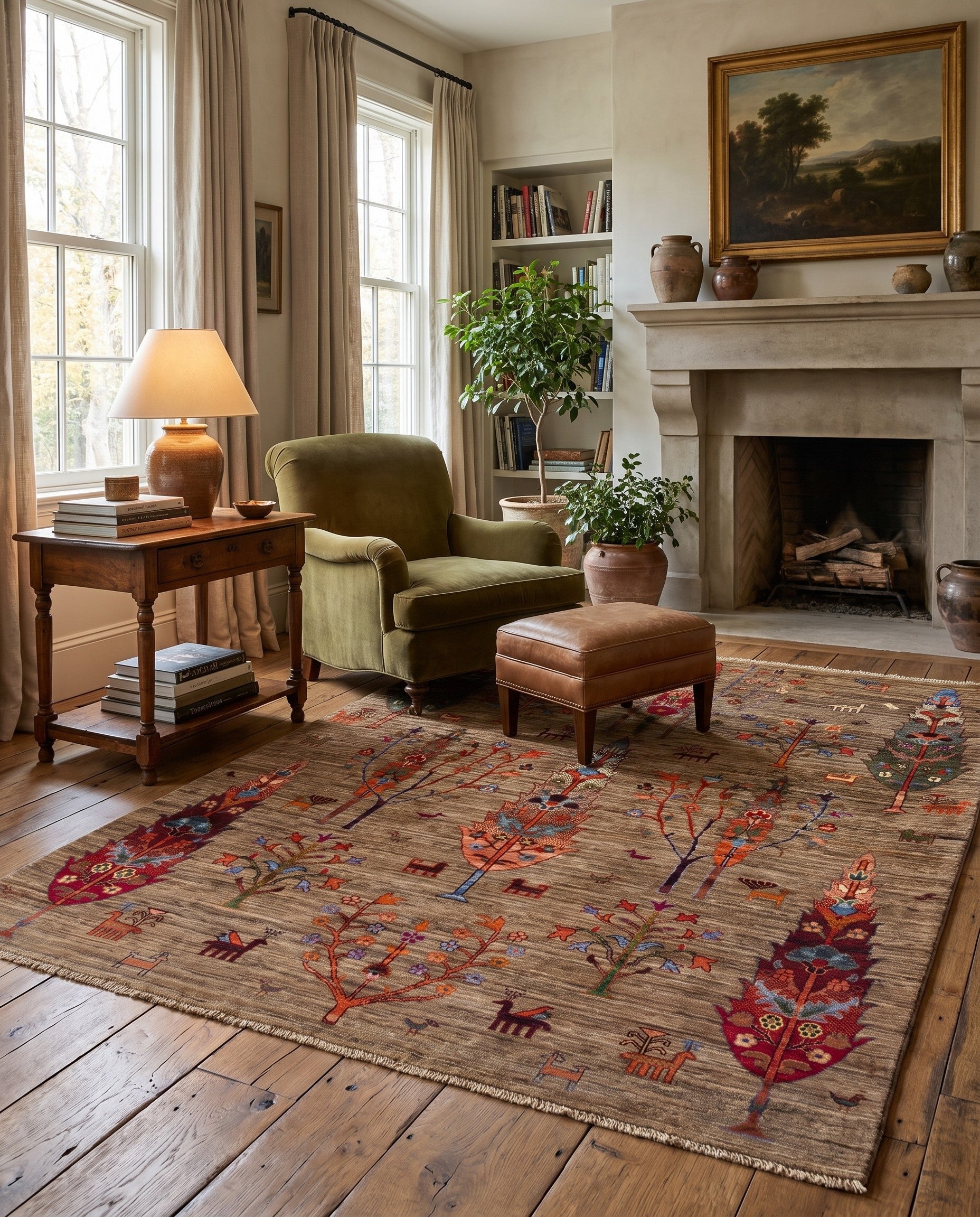 4' 11 x 6' 8 Hand Knotted Ariana Ziegler Rug