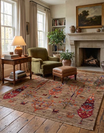 4' 11 x 6' 8 Hand Knotted Ariana Ziegler Rug