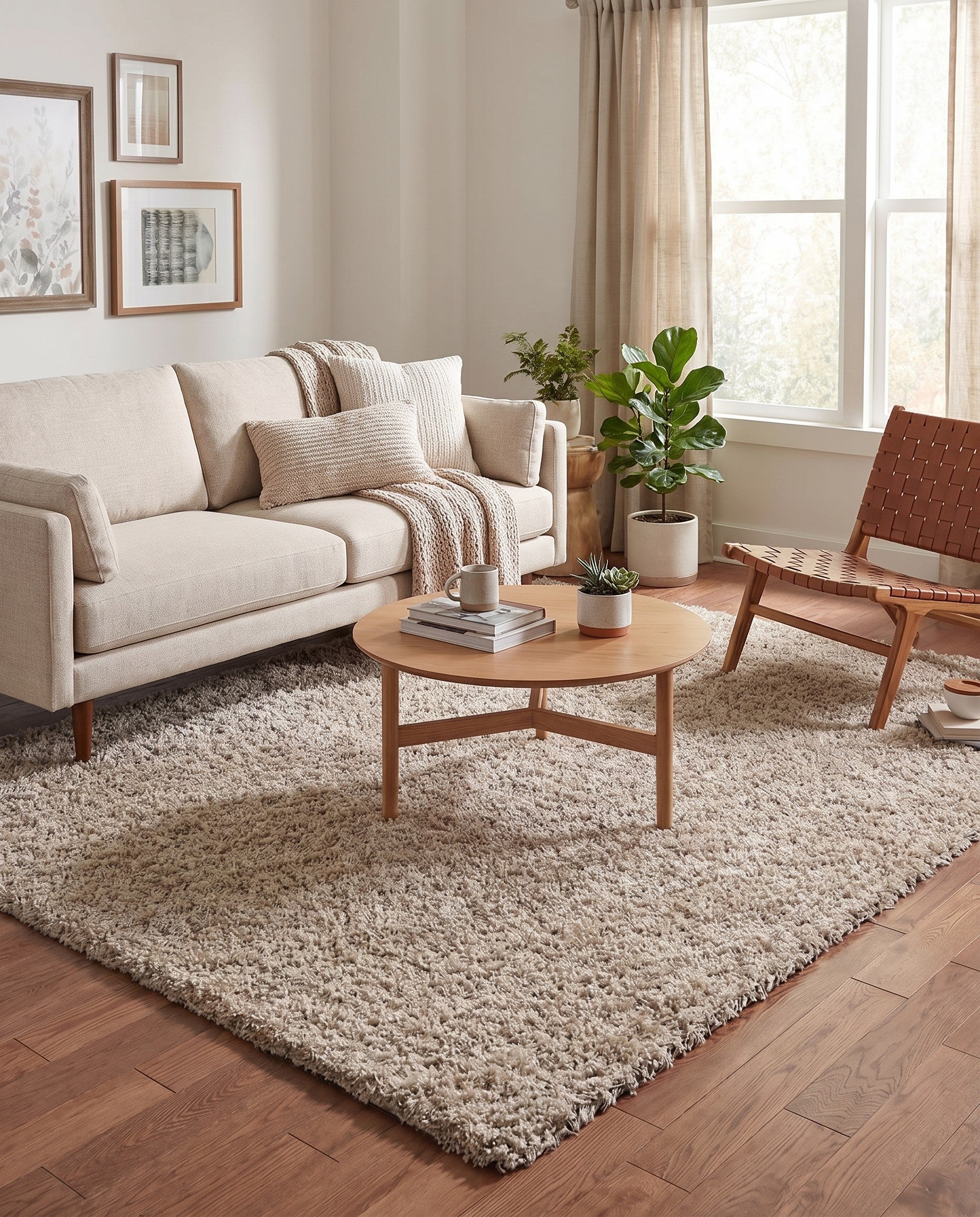 7' 10 x 7' 10 Solid Shag Square Rug
