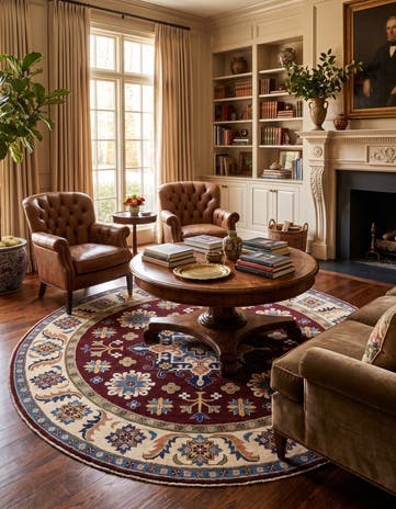 8' 1 x 8' 3 Hand Knotted Kazak Round Rug