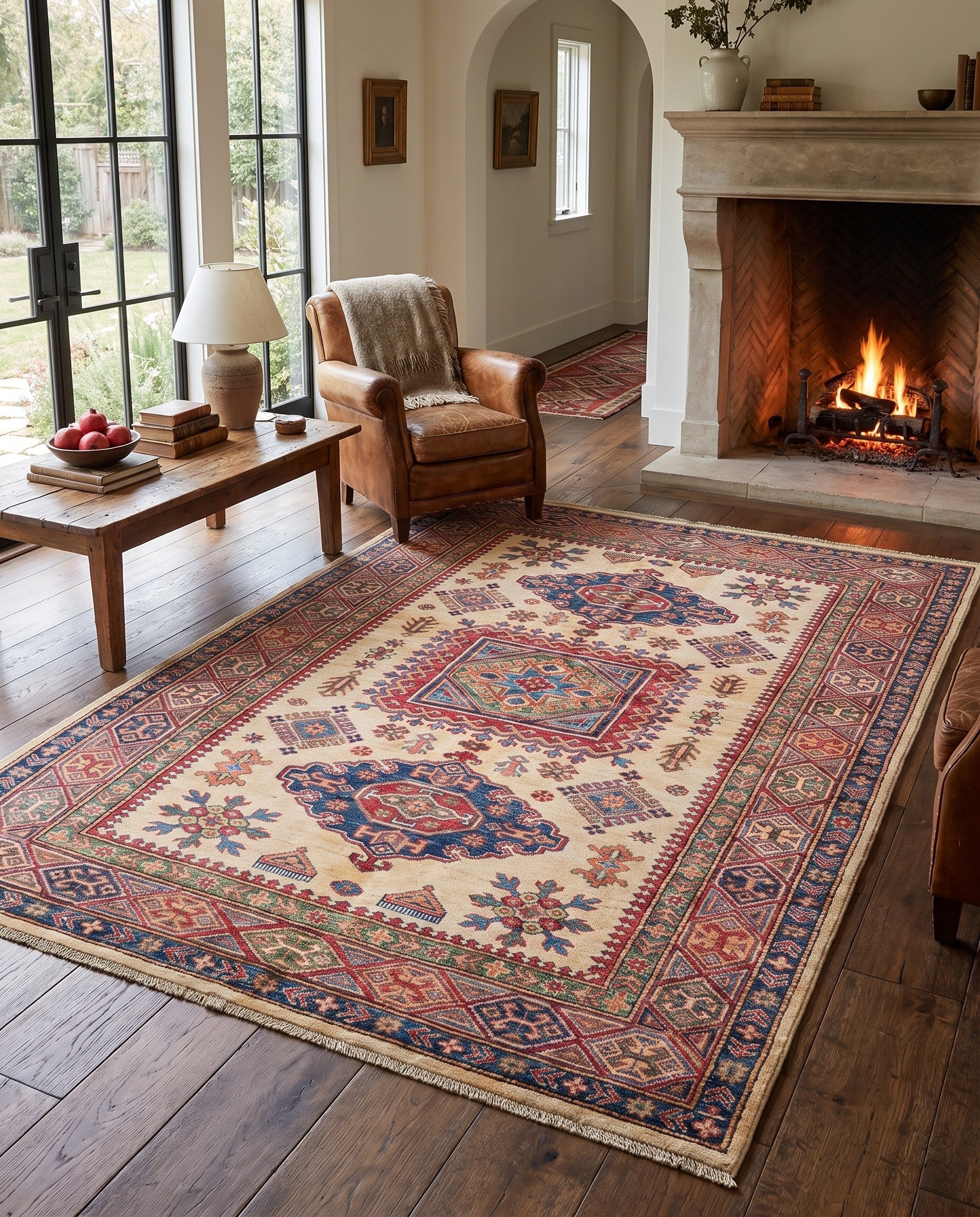 4' 11 x 6' 8 Hand Knotted Kazak Rug