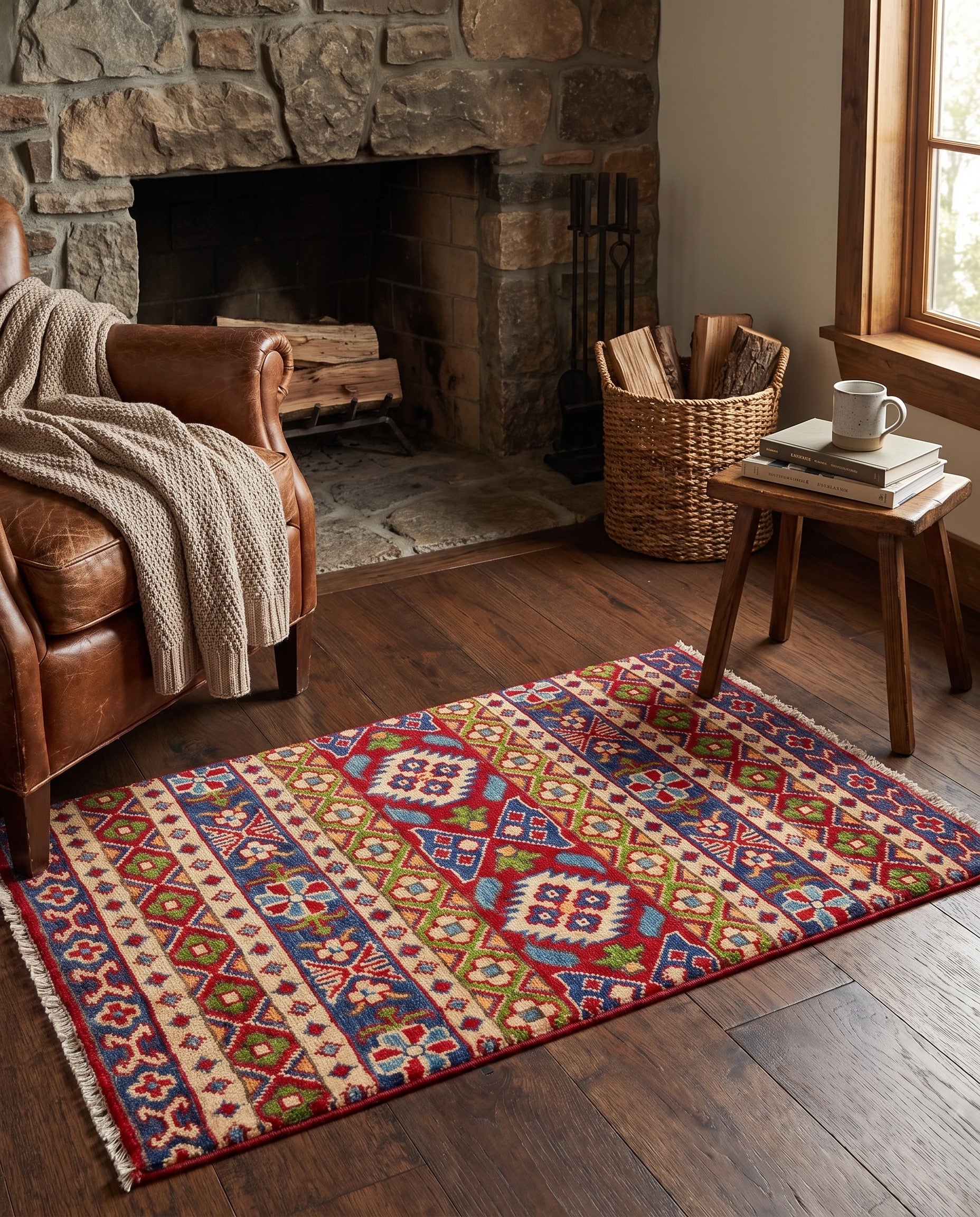 2' x 2' 11 Hand Knotted Kazak Rug