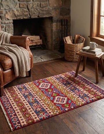 2' x 2' 11 Hand Knotted Kazak Rug