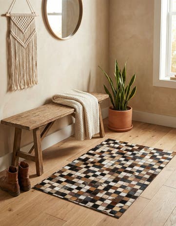 2' x 3' Cowhide Leather Rug