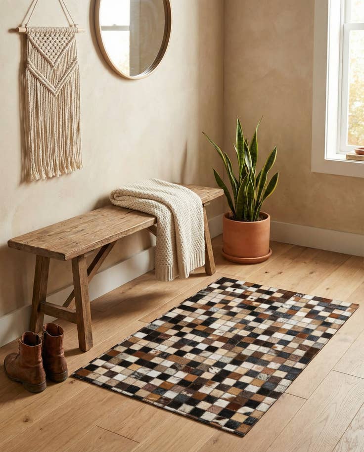 Detail image of 2' x 3' Cowhide Leather Rug
